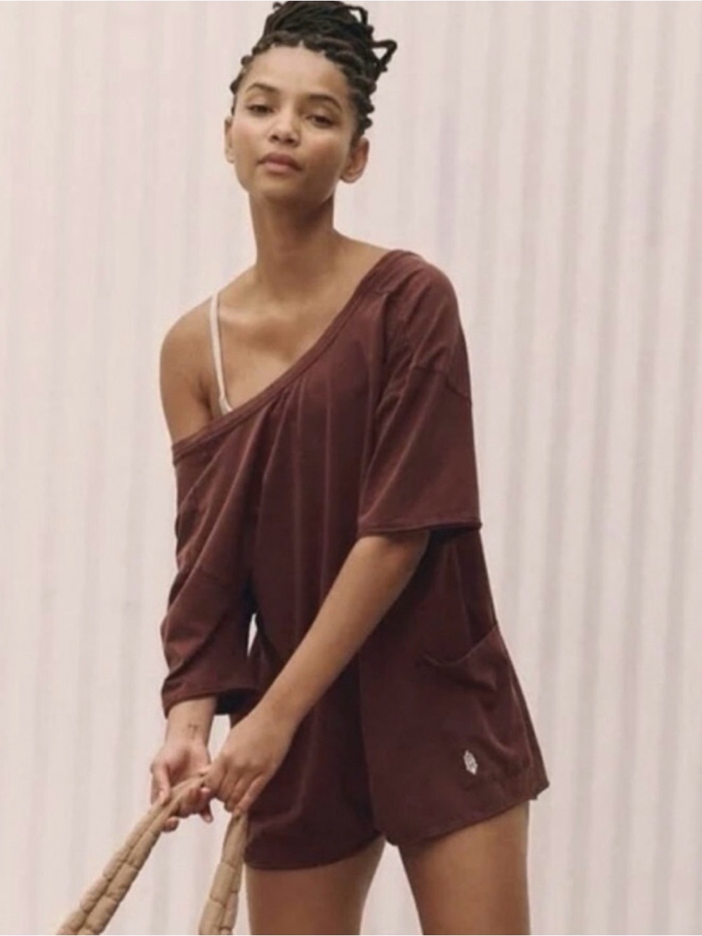 FP Movement Brown Hot Shot Tee Romper • Size Small